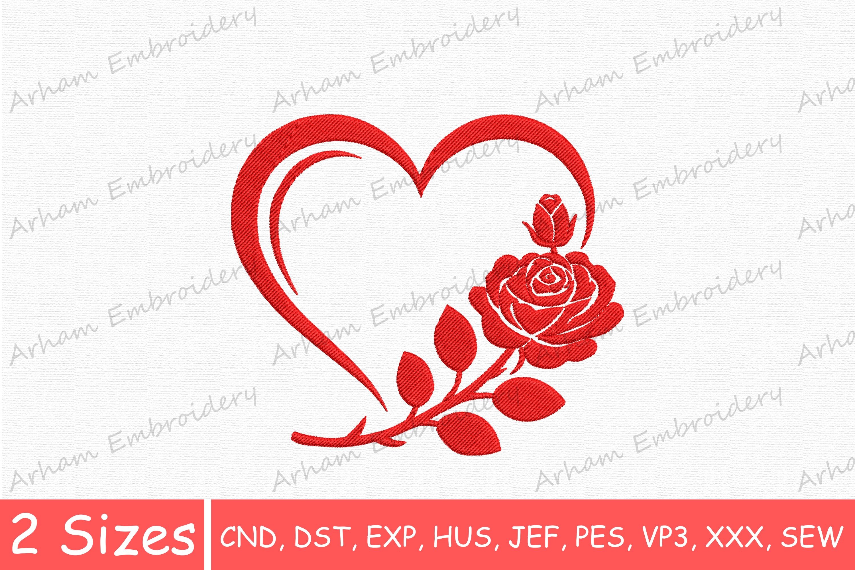 Floral Heart with Rose