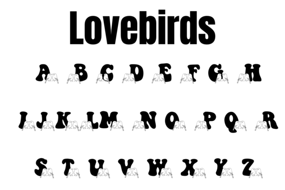 Lovebirds Font PNG with transparent background - Preview 1
