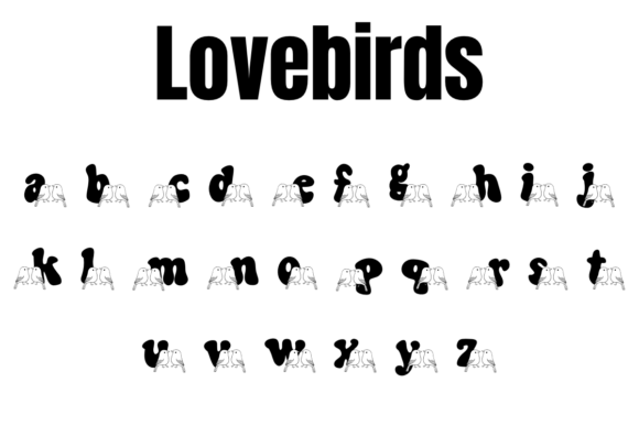 Lovebirds Font PNG with transparent background - Preview 2