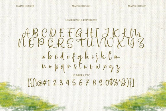 Mains Douces Font PNG with transparent background - Preview 2