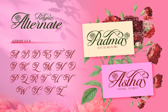 Relyna Font PNG with transparent background - Preview 4