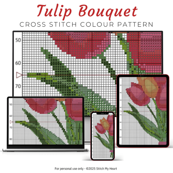 🌷Tulip Bouquet Cross Stitch Pattern!