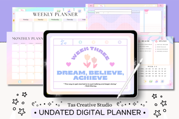 Undated Digital Planner ( 112 Pages )