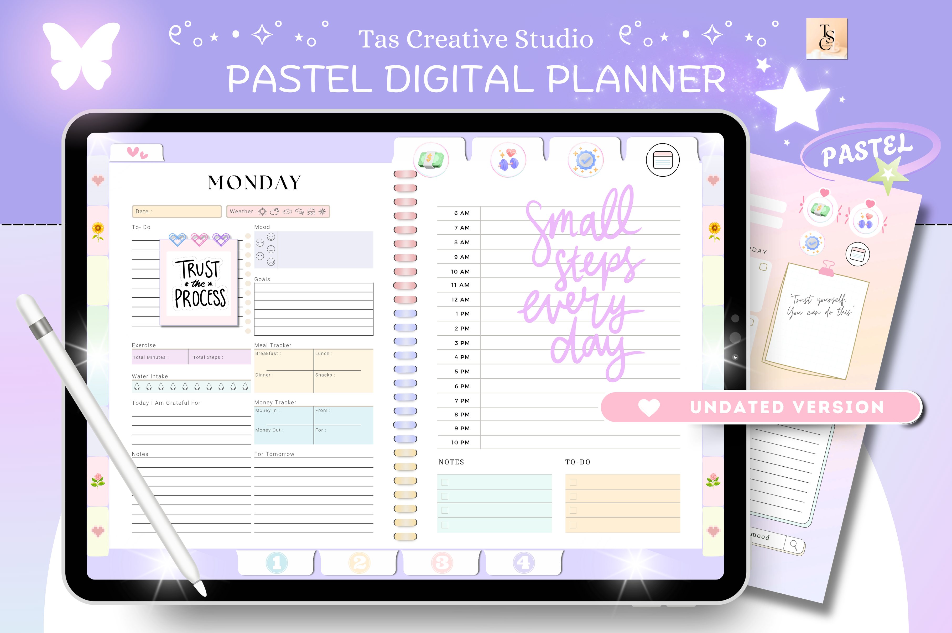 Undated Digital Planner ( 72 Pages )