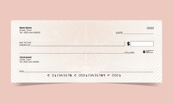 Bank Check Vector Template