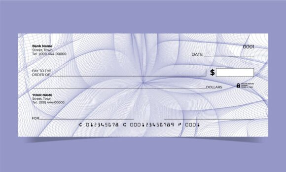 Bank Check Vector Design with Guilloche