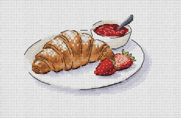 Croissant Cross Stitch Pattern