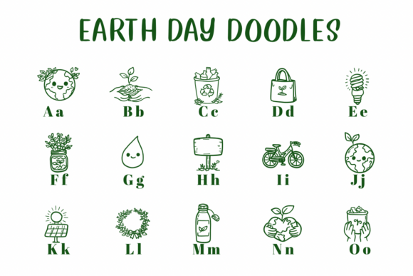 Earth Day Doodles Font - Preview 1
