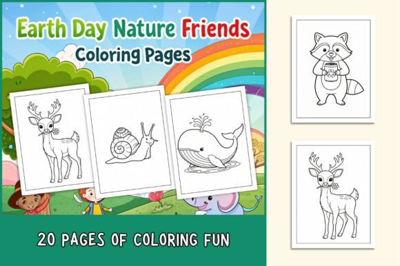 Earth Day Nature Friends Coloring Pages