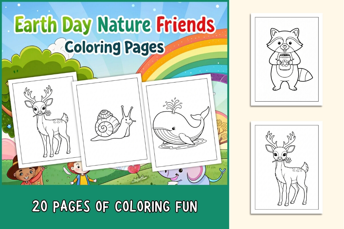 Earth Day Nature Friends Coloring Pages