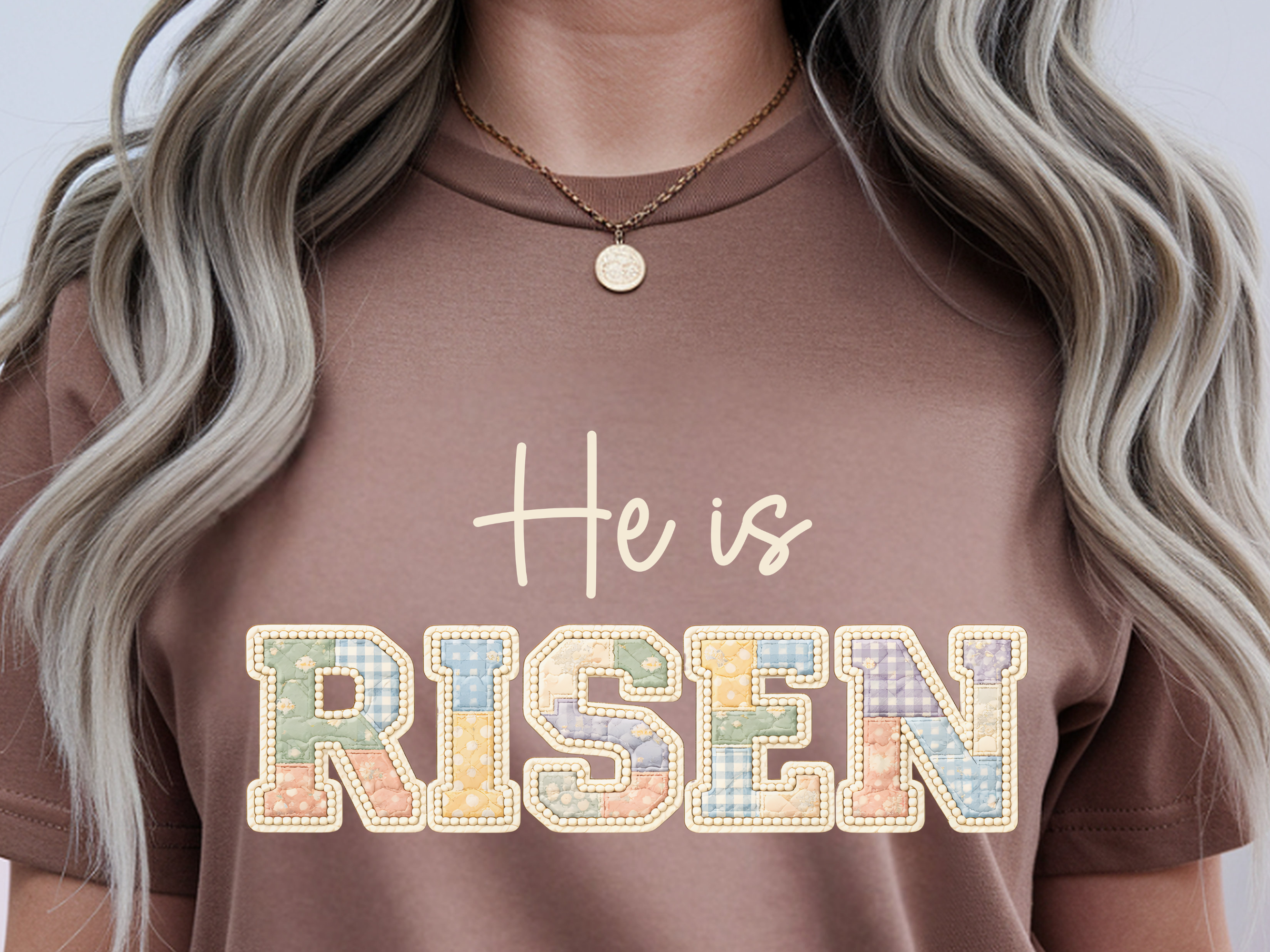 He is Risen PNG, Quilted Easter Christia