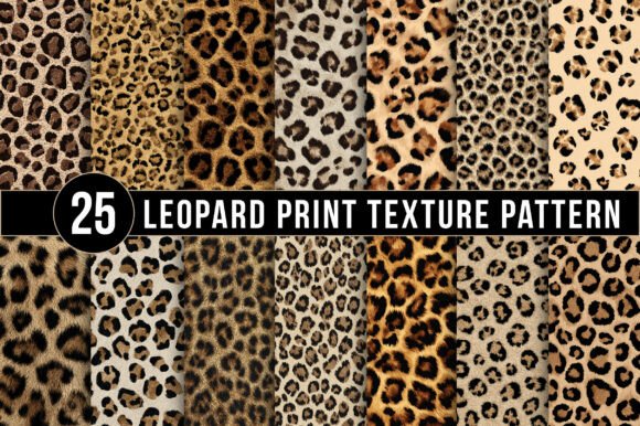 Leopard Print Texture Patterns, Seamless Animal Skin Digital Papers