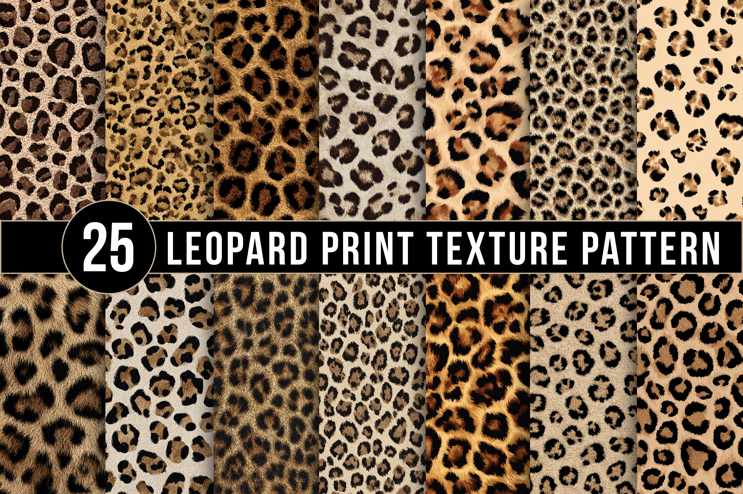Leopard Print Texture Patterns, Seamless Animal Skin Digital Papers