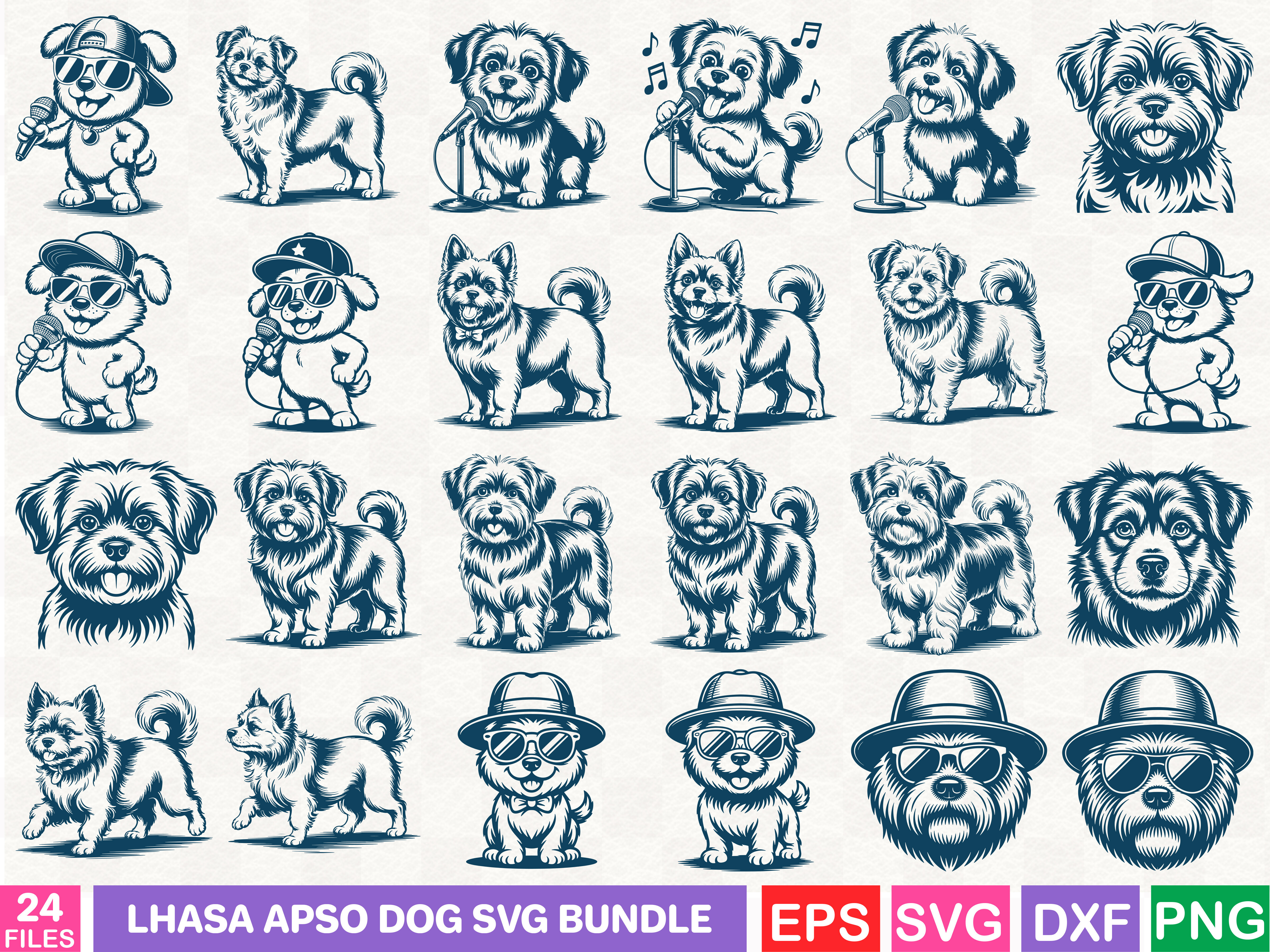 Lhasa Apso Dog SVG Bundle Graphic by BDdesign · Creative Fabrica