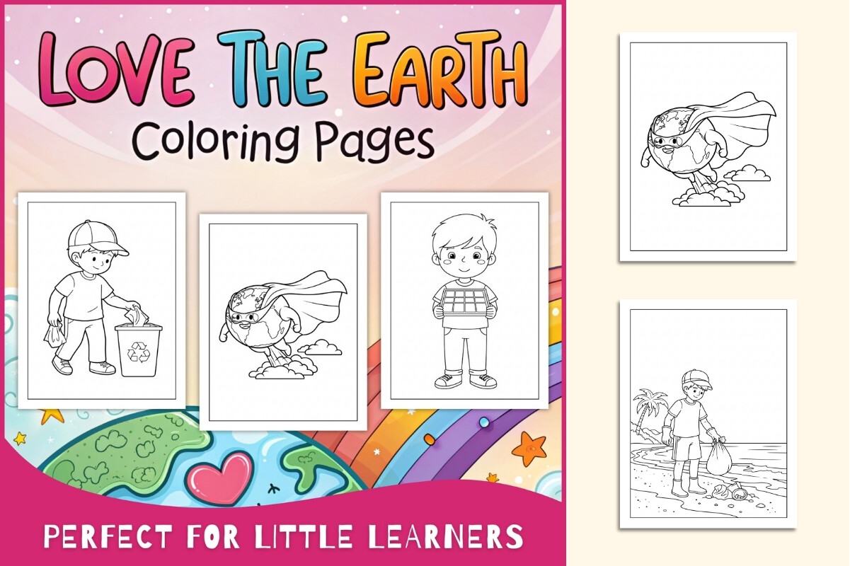 Love the Earth Coloring Pages for Kids