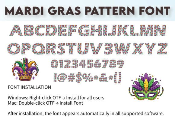 Crown Me Mardi Gras Font Font - Preview 6