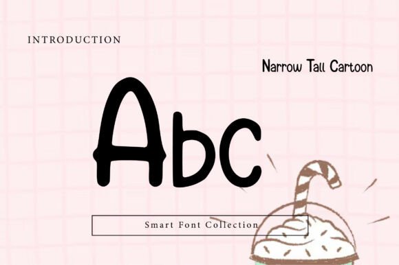 Narrow Tall Cartoon Font PNG with transparent background - Preview 1