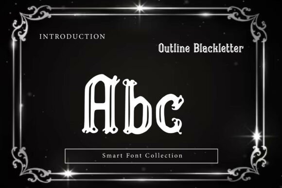 Outline Blackletter Font PNG with transparent background - Preview 1