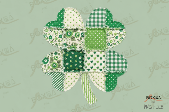 Patchwork Shamrock St Patrick’s Day PNG