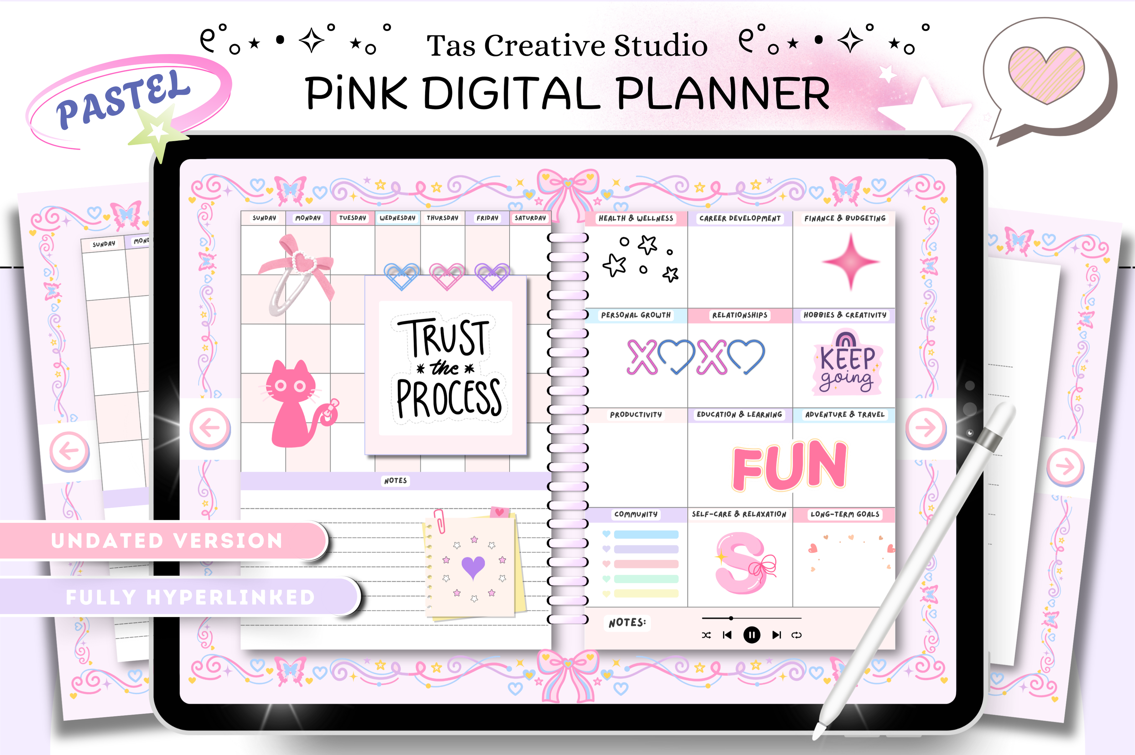 Pink Life Digital Planner ( 60 Pages )