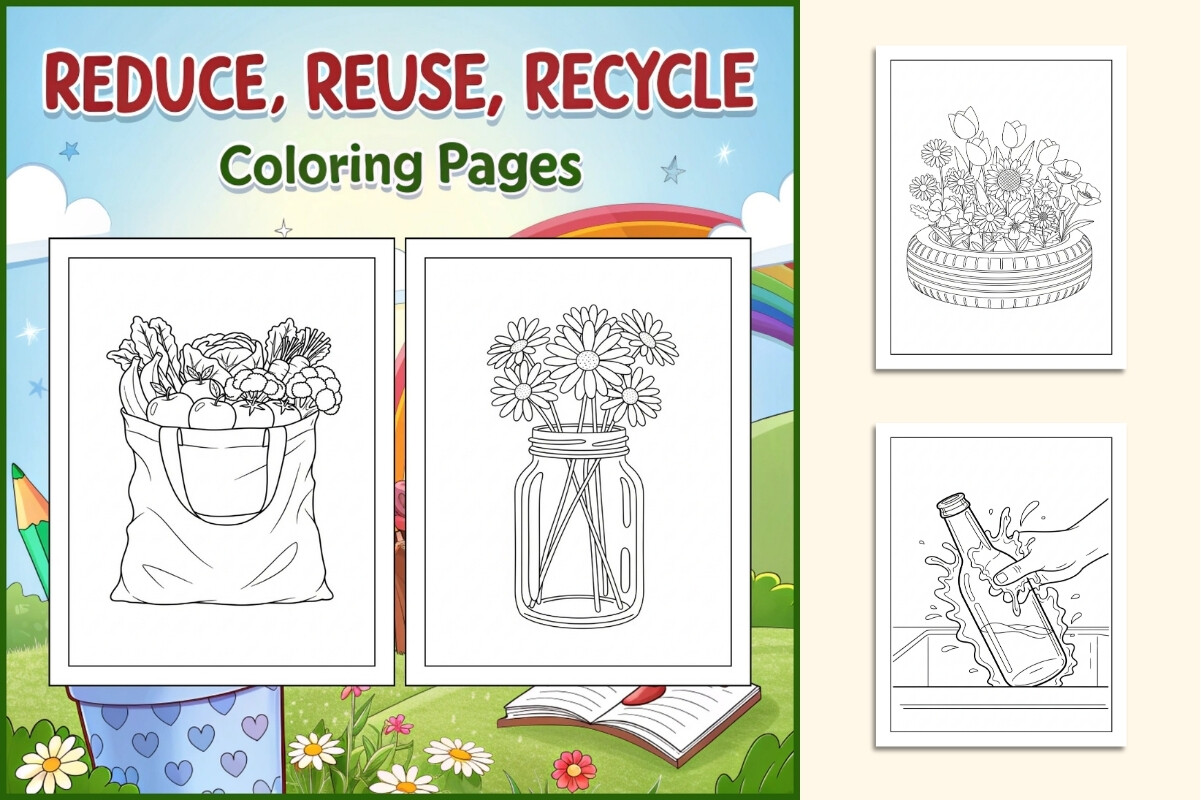 Reduce Reuse Recycle Coloring Pages