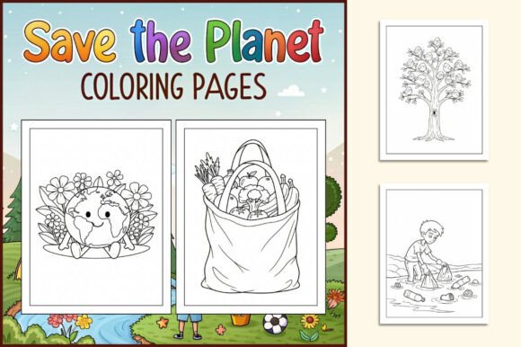 Save the Planet Coloring Pages for Kids