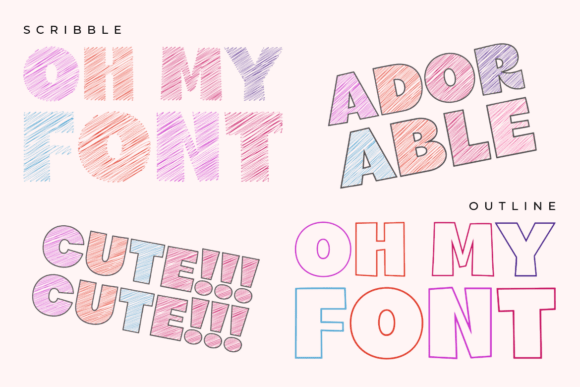 Scrible Chunk Font PNG with transparent background - Preview 1