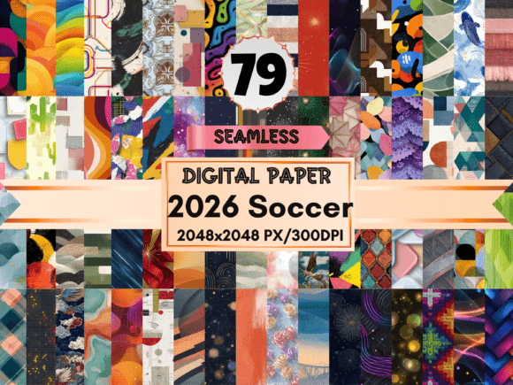 Seamless 2026 Soccer Digital Papers Gráfico Patrones IA Por Diana Hunter