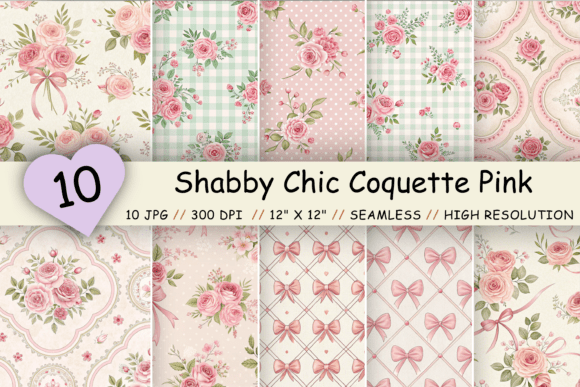 Shabby Chic Coquette Pink Digital Paper