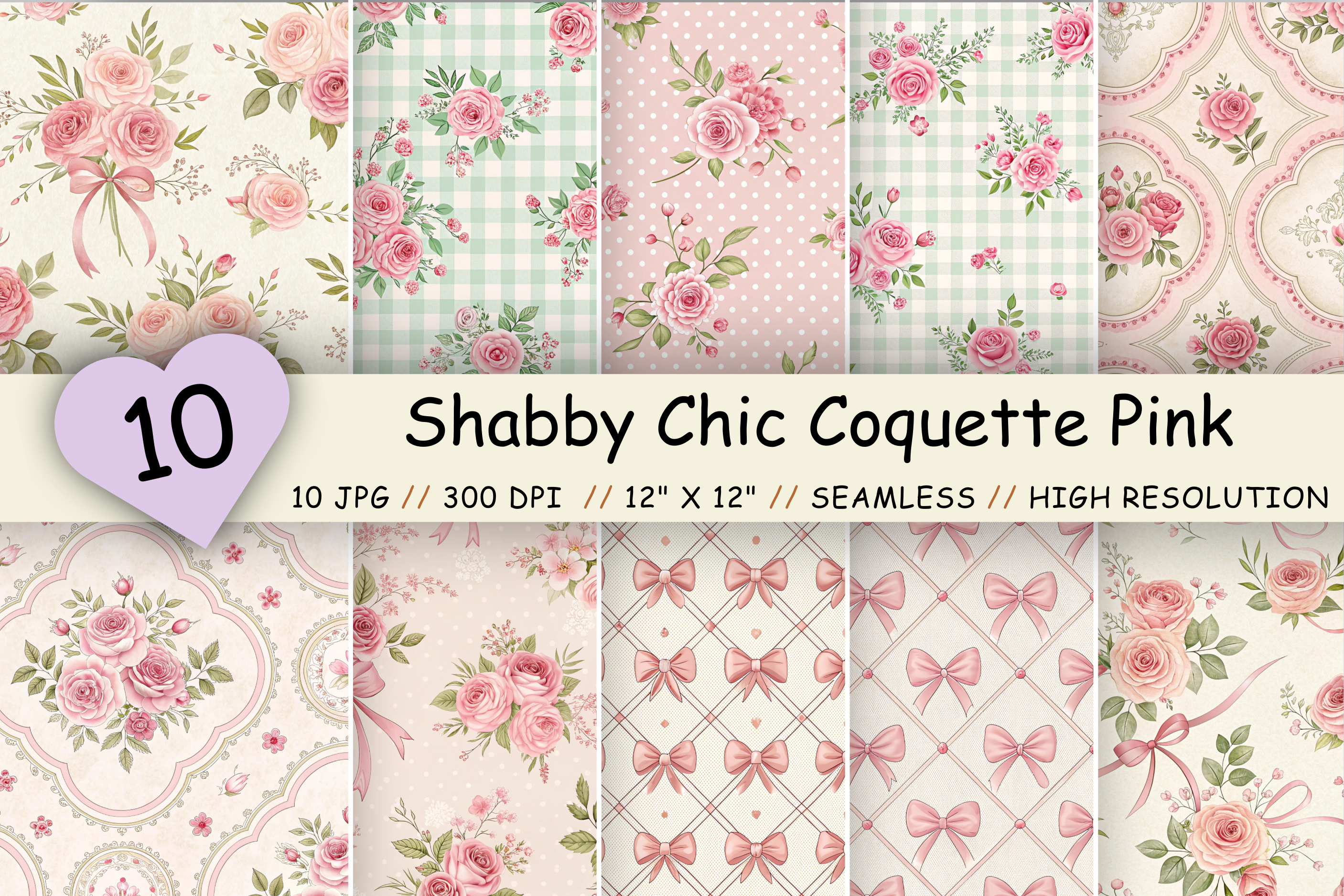 Shabby Chic Coquette Pink Digital Paper