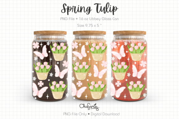 Spring Tulip Libbey Wrap PNG UVDTF