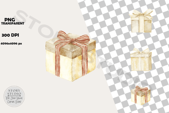 Spring Vitange Gift Box Watercolor