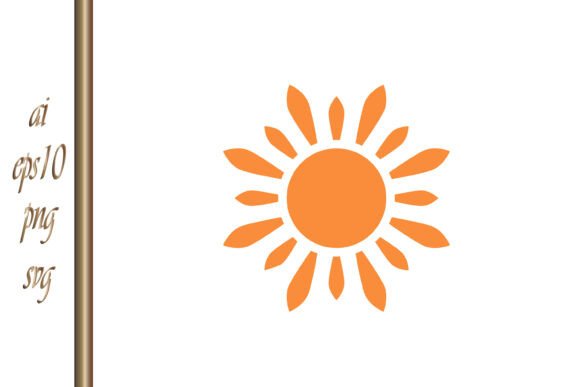 Sun Icon Outline Hand Drawn Stencil Art