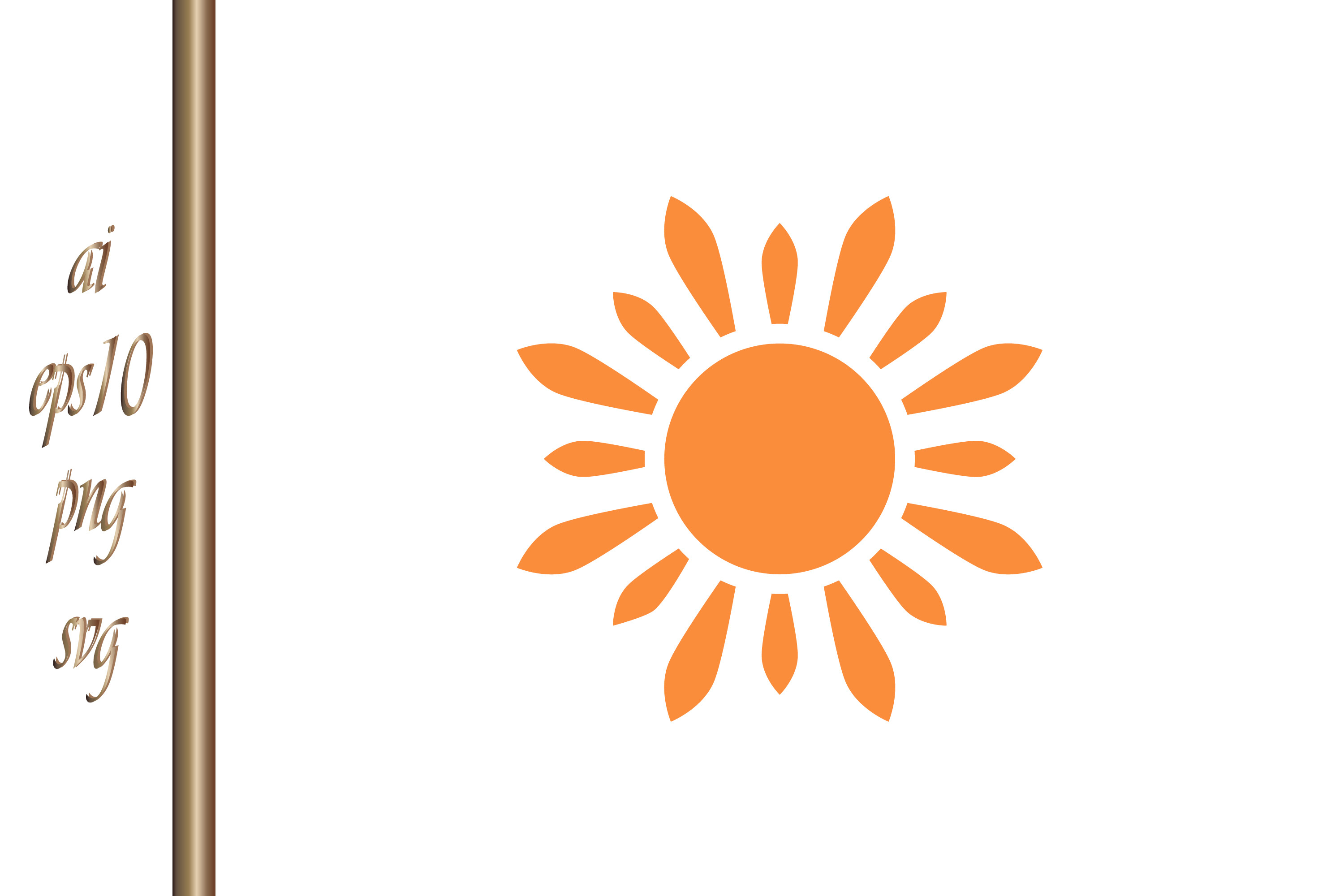 Sun Icon Outline Hand Drawn Stencil Art