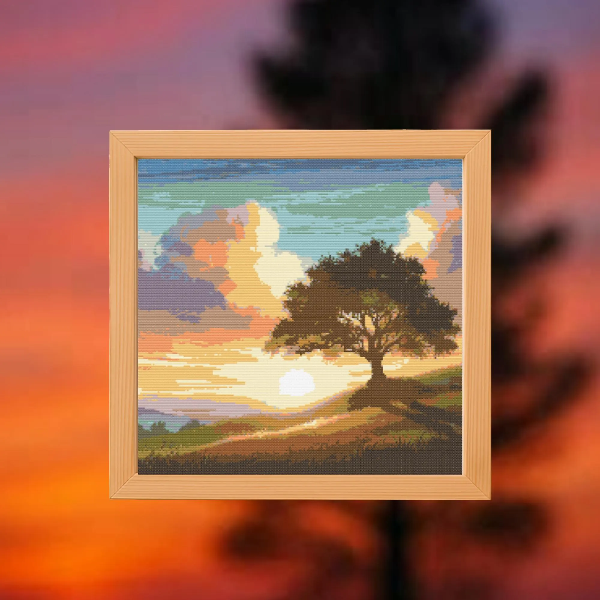 🌄Tranquil Sunrise Cross Stitch Pattern!