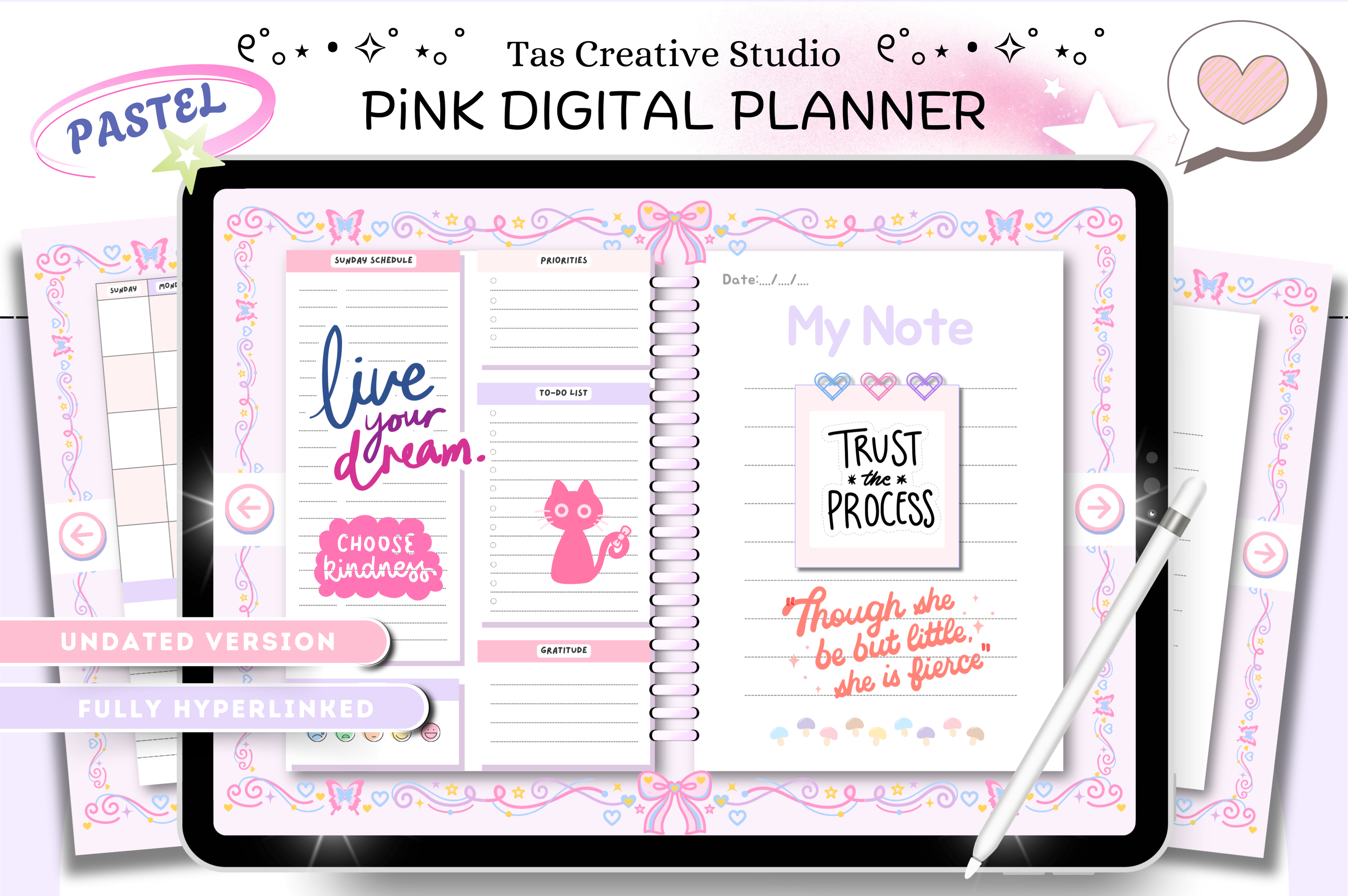 Undated Digital Planner ( 60 Pages )