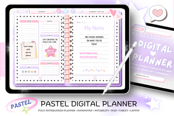 Undated Digital Planner ( 60 Pages )