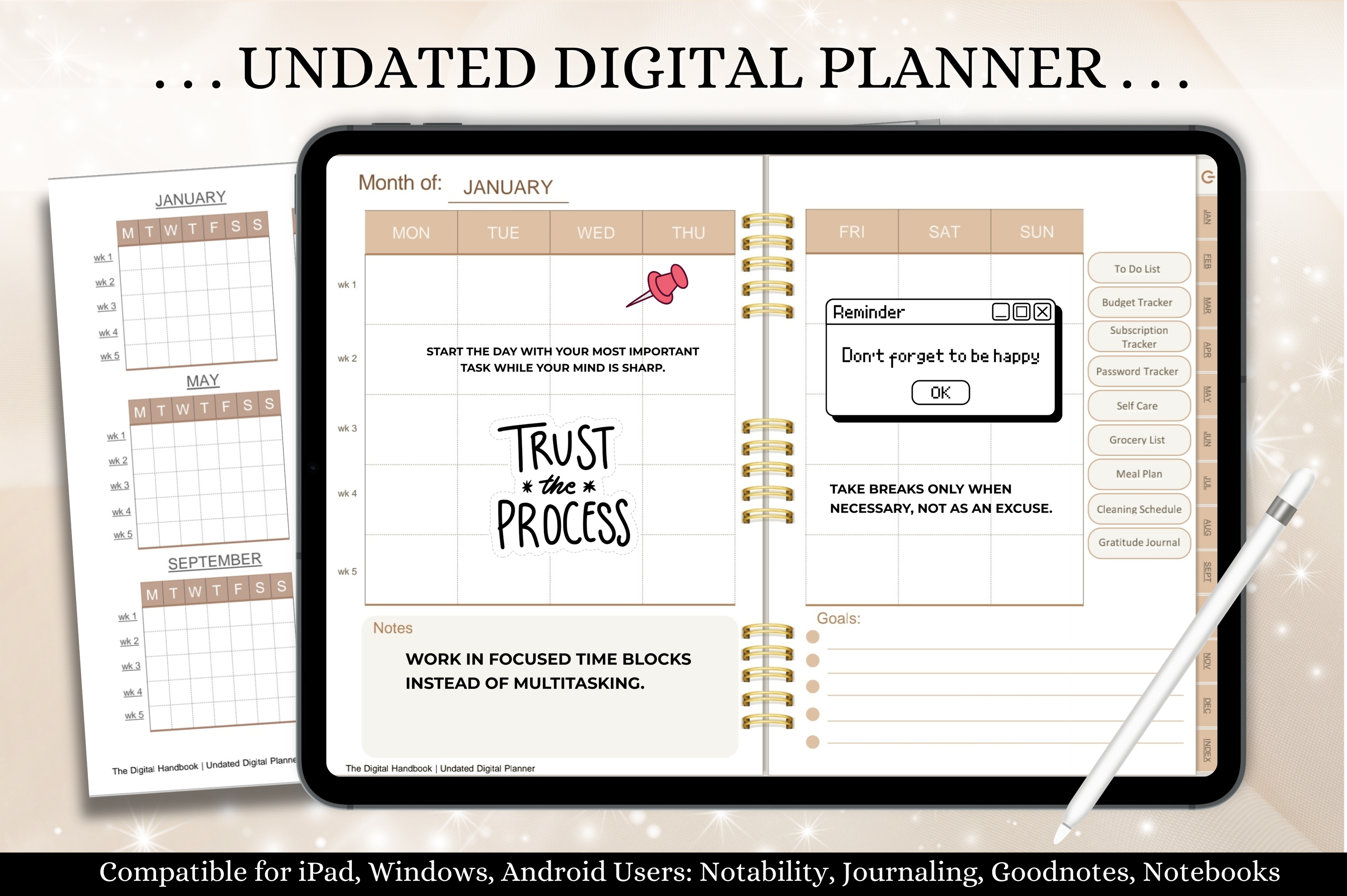 Undated Digital Planner ( 620 Pages )