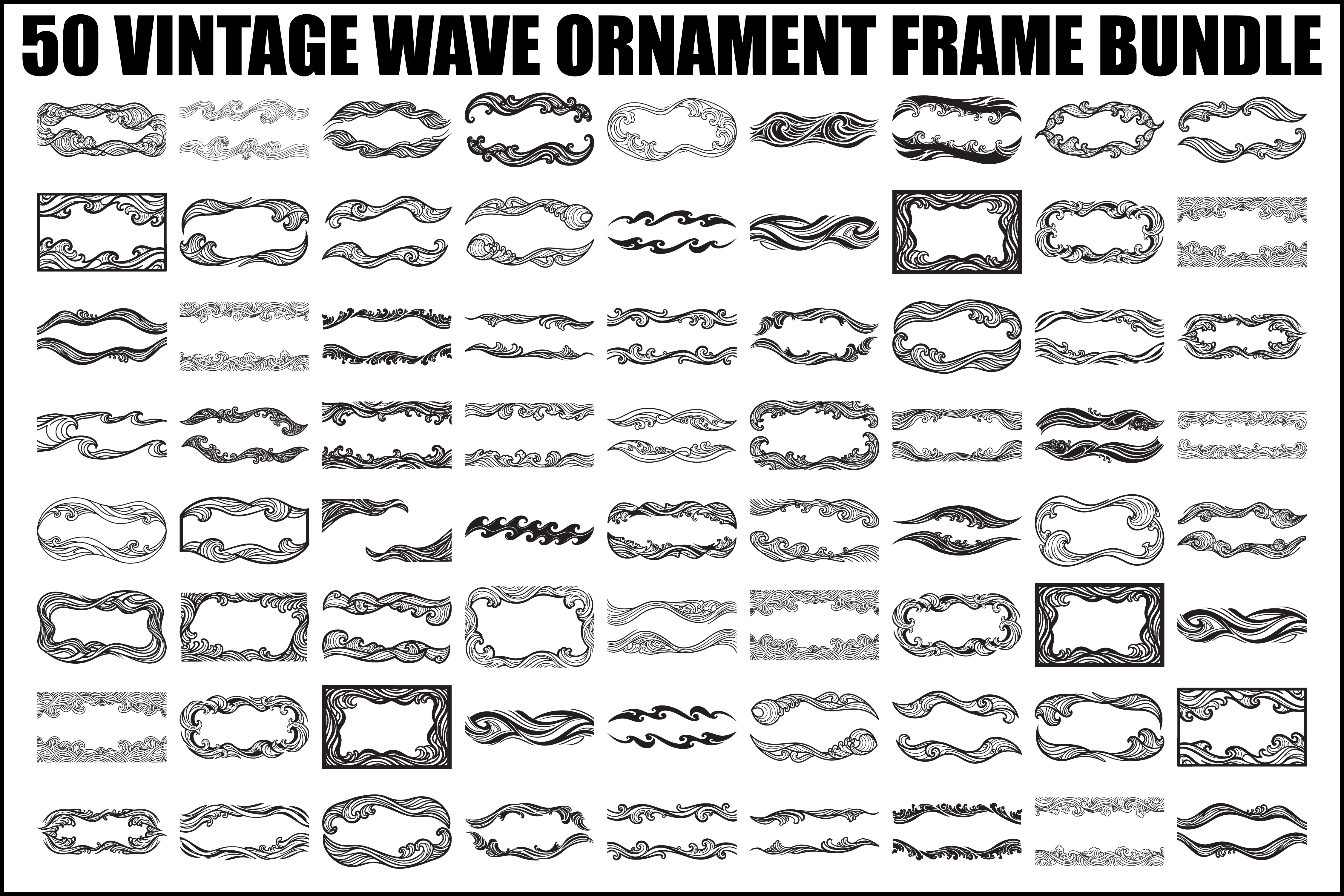 Vintage Wave Ornament Frame Bundle