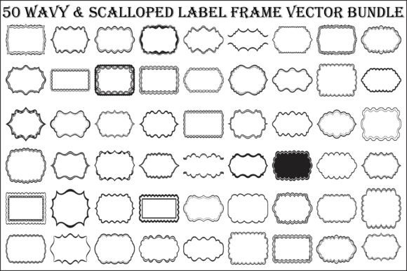 Wavy Scalloped Label Frame Bundle