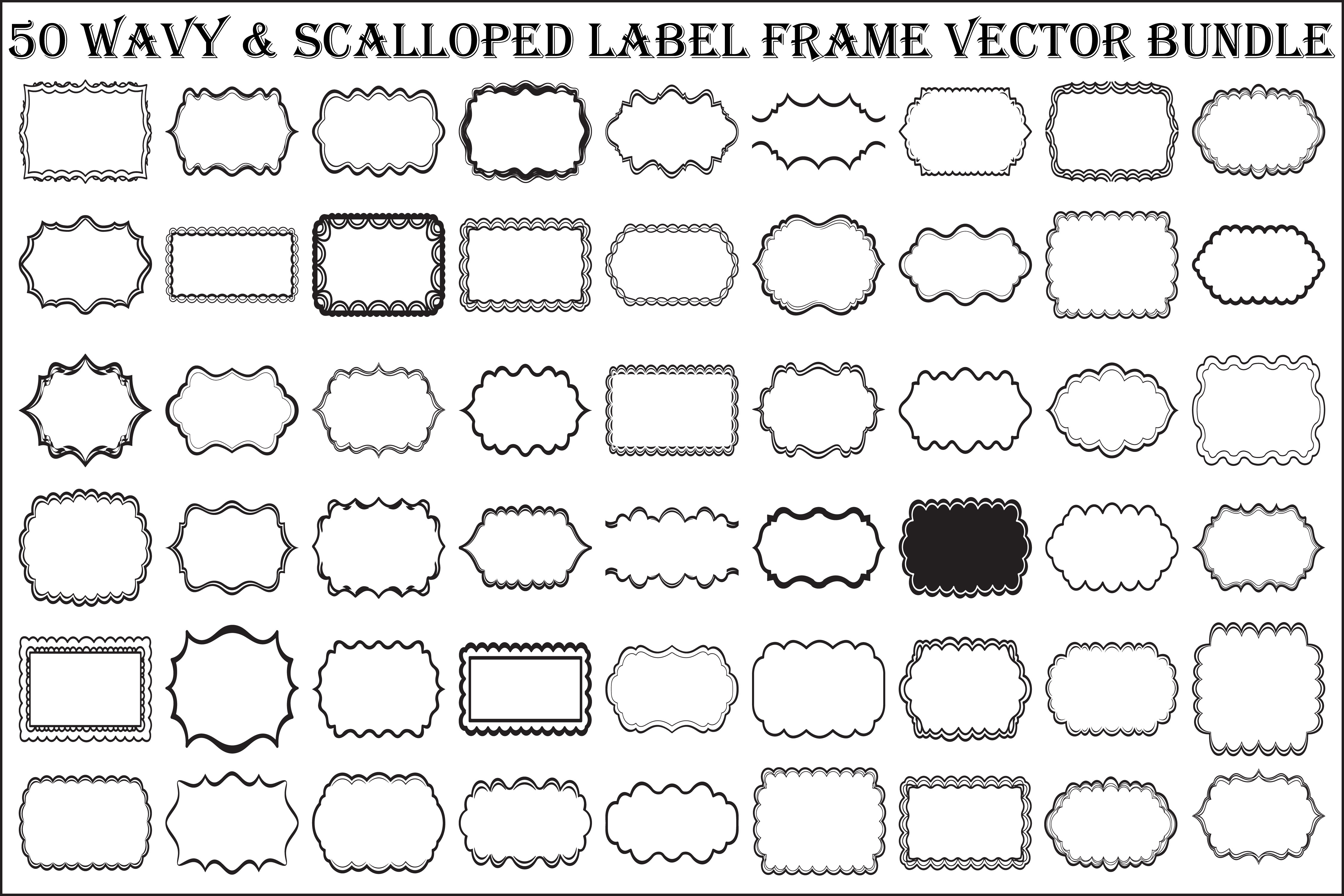 Wavy Scalloped Label Frame Bundle