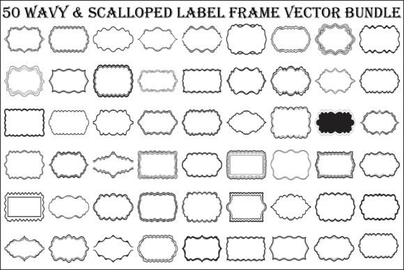 Wavy Scalloped Label Frame Bundle
