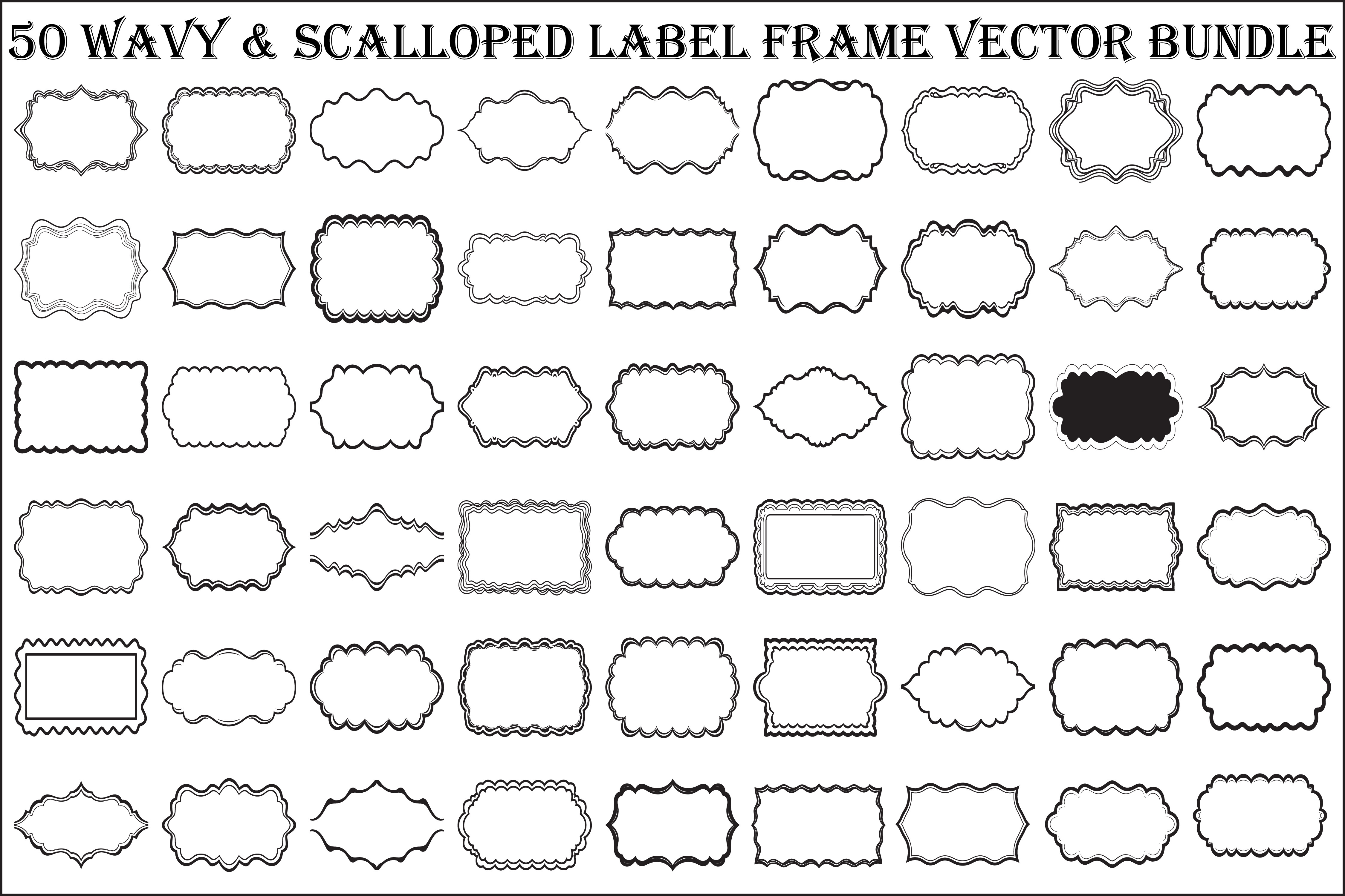 Wavy Scalloped Label Frame Bundle