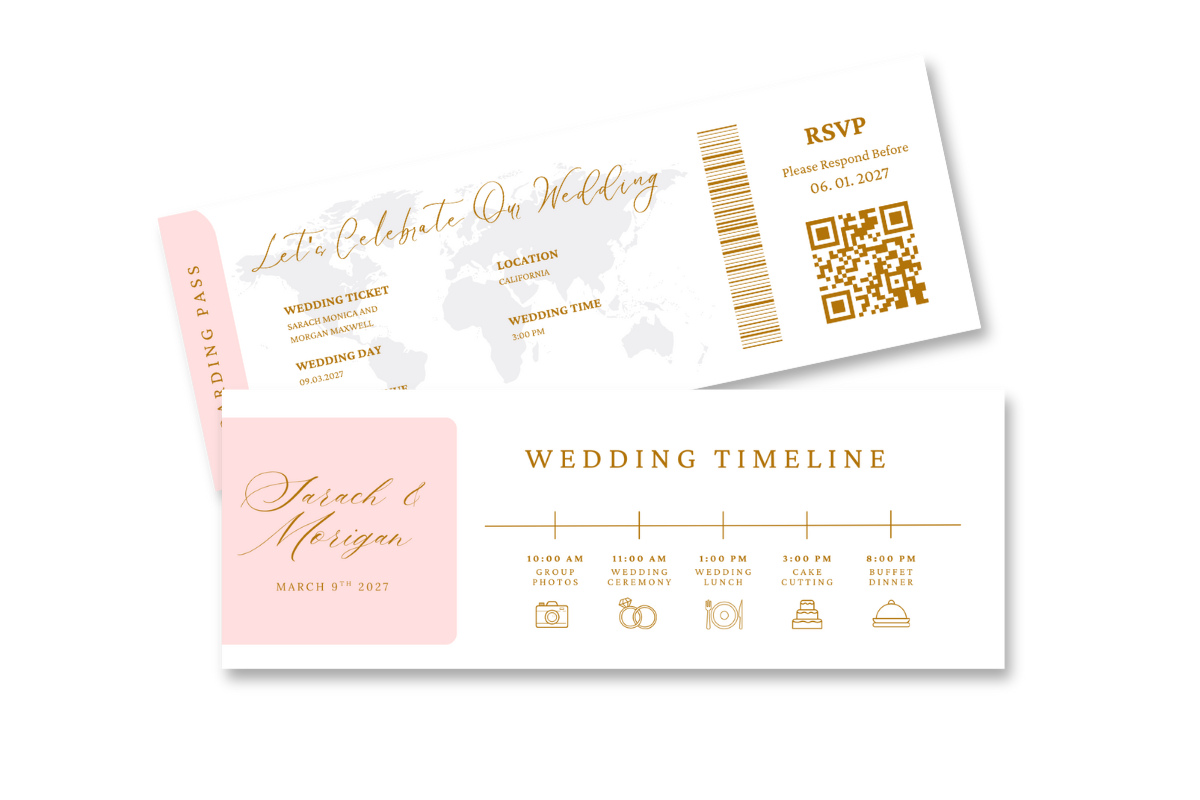 Wedding Save the Date Boarding Pass