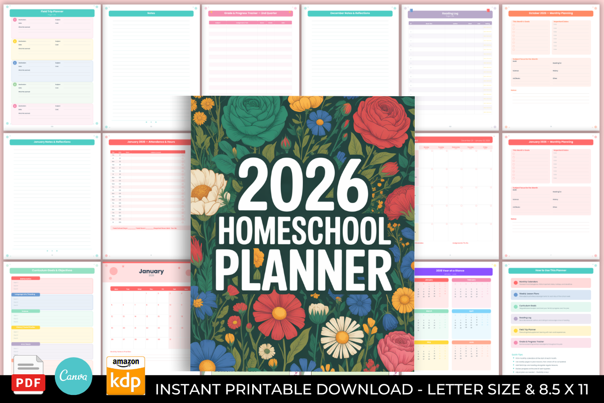 2026 Homeschool Planner Graphic by KDP Studio · Creative Fabrica