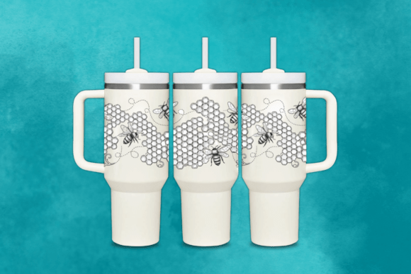 Bee and Honeycomb Tumbler Wrap SVG