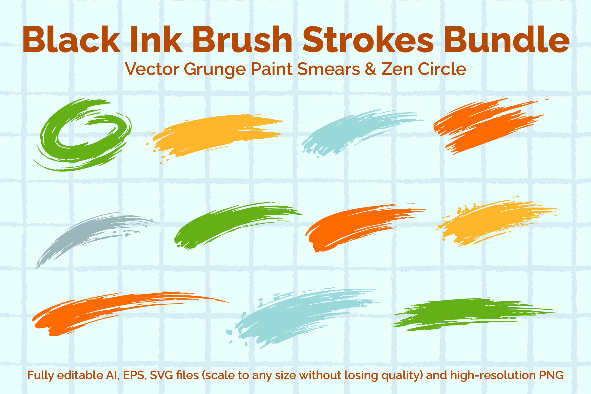 Black Ink Brush Strokes Bundle