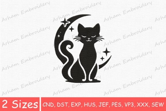 Crescent Moon Black Cat