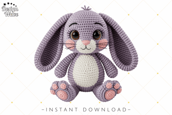 Cute Crochet Bunny PNG