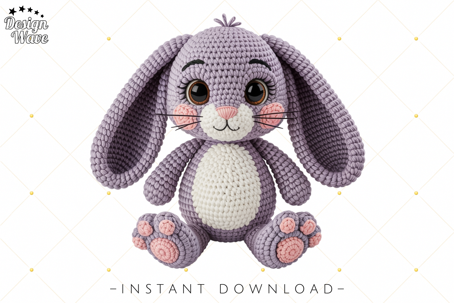 Cute Crochet Bunny PNG